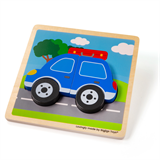 Houten auto-puzzel 4-delig