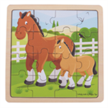 Houten paarden puzzel 16-delig