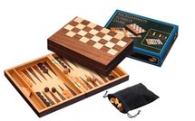 Houten Backgammon, dam en Schaakset