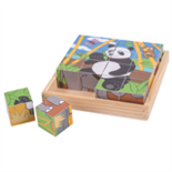 Houten blokken puzzel wilde dieren