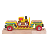 Houten wagon met bulldozer