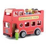 Houten stads bus met 9 speelfiguren