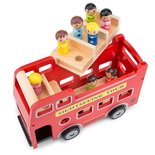 Houten stads bus met 9 speelfiguren