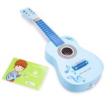  Houten blauwe gitaar 60 cm met muziektekens 