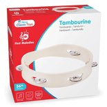 Houten tamboerijn met 5 cimbaaltjes