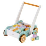 Houten baby loopwagen met blokken