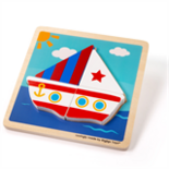 Houten zeilboot puzzel 4-delig